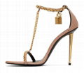 TOM FORD Padlock leather Heeled Sandals Tom ford chain ankle sandals