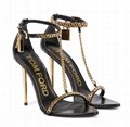 TOM FORD Padlock leather Heeled Sandals Tom ford chain ankle sandals