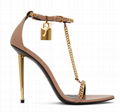 TOM FORD Padlock leather Heeled Sandals Tom ford chain ankle sandals