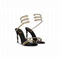 Rene Caovilla Cleo satin sandals with rhinestones Fashion high heel ankle sandal