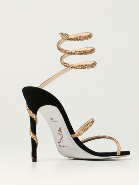 Rene Caovilla Cleo satin sandals with rhinestones Fashion high heel ankle sandal 3