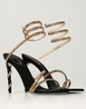 Rene Caovilla Cleo satin sandals with rhinestones Fashion high heel ankle sandal