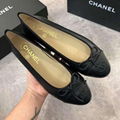 Black Lambskin Ballerina Flats CC Womeb bow flat  3