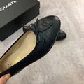 Black Lambskin Ballerina Flats CC Womeb bow flat  2