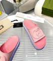       Women’s slide sandal with interlocking G Women platform slides pink 1
