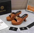         Women's Medusa Biggie Block Heel Platform Mules Fashion Leather sandals  1