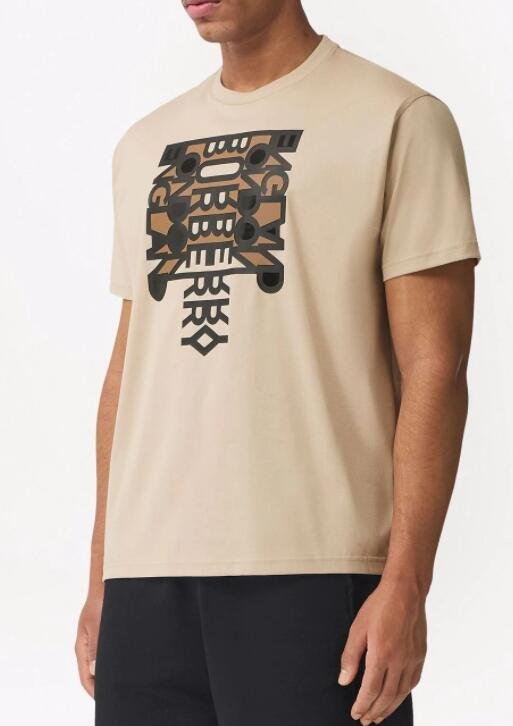          Graphic-logo Cotton T-shirt in Brown for Men casual tee shirts 3