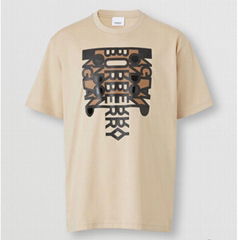 Graphic-logo Cotton T-shirt in Brown for Men casual tee shirts