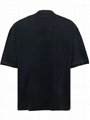            VINTAGE EFFECT COTTON JERSEY T-SHIRT Men tee shirt Black with orange  5