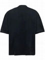 BALENCIAGA VINTAGE EFFECT COTTON JERSEY T-SHIRT Men tee shirt Black with orange 
