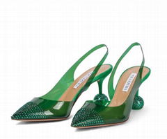 Aquazzura Nights 75 embellished PVC pumps Green Nights slingback pump