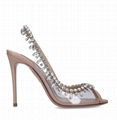 AQUAZZURA Crystal Temptation Sandals 105 Ladies slingback peep toe pump 