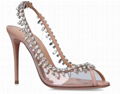 AQUAZZURA Crystal Temptation Sandals 105 Ladies slingback peep toe pump 