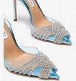 Aquazzura Green Gatsby 105 Crystal Slingback Pumps Aquazzura pvc sandals 5