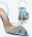 Aquazzura Green Gatsby 105 Crystal Slingback Pumps Aquazzura pvc sandals