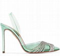 Aquazzura Green Gatsby 105 Crystal Slingback Pumps Aquazzura pvc sandals