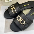Salvatore Ferragamo Beige Leather Gancini Slide Sandals women Ferragamo slides 