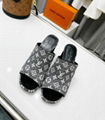 Louis Vuitton SILHOUETTE MULE Navy Blue denim LV Monogram Flower-shaped heel