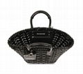 BALENCIAGA Bistro XS Basket With Strap in black varnished fake calfskin tote bag