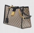 Gucci Padlock GG medium shoulder bag GG Supreme canvas Double chain strap