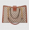 Gucci Padlock GG medium shoulder bag GG Supreme canvas Double chain strap