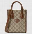 GUCCI Mini tote bag with Interlocking G Gucci Beige and white GG Supreme canvas 