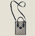 GUCCI Mini tote bag with Interlocking G Gucci Beige and white GG Supreme canvas 