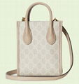 GUCCI Mini tote bag with Interlocking G Gucci Beige and white GG Supreme canvas 