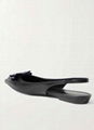 Saint Laurent Anais bow leather slingback point-toe flat ysl slingback 