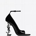 Saint Laurent OPYUM OPEN-TOE PUMPS PATENT LEATHER BLACK HEEL     peep toe pump 2