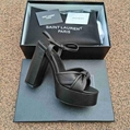 Saint Laurent Bianca knotted leather platform sandals Women     cross sandals 6