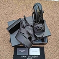 Saint Laurent Bianca knotted leather platform sandals Women ysl cross sandals