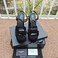 Saint Laurent Bianca knotted leather platform sandals Women ysl cross sandals
