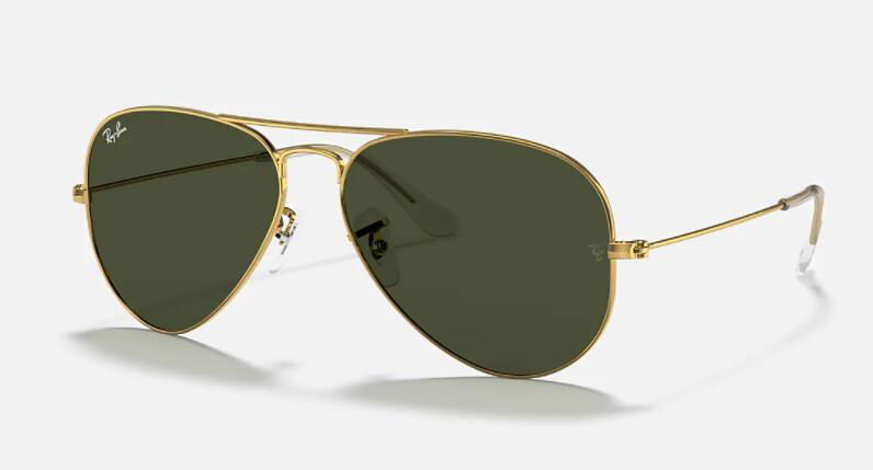 Ray-Ban Gold Sunglasses in Green Classic Aviator Classic POLARIZED eyewears 