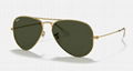 Ray-Ban Gold Sunglasses in Green Classic Aviator Classic POLARIZED eyewears 