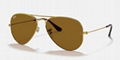 Ray-Ban Gold Sunglasses in Green Classic Aviator Classic POLARIZED eyewears 