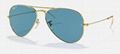 Ray-Ban Gold Sunglasses in Green Classic Aviator Classic POLARIZED eyewears 