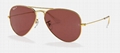 Ray-Ban Gold Sunglasses in Green Classic Aviator Classic POLARIZED eyewears 