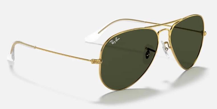 Ray-Ban Gold Sunglasses in Green Classic Aviator Classic POLARIZED eyewears  4