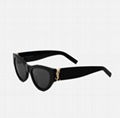 Saint Laurent black almond shape featuring bold YSL logo sunglasses