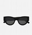 Saint Laurent black almond shape featuring bold     logo sunglasses 4