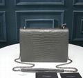 SAINT LAURENT SUNSET MEDIUM CHAIN BAG IN CROCODILE EMBOSSED SHINY LEATHER YSL 