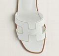        Oran sandal H leather flat slides sandal white  2