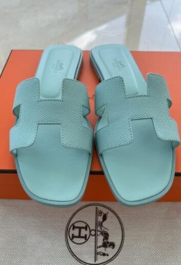        Light Turquoise Blue Oran Sandals Women H Epsom slides sandals  2