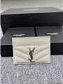 SAINT LAURENT Monogram quilted leather card holder     card wallet white 3