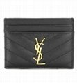 SAINT LAURENT Monogram quilted leather card holder     card wallet white 7