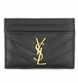 SAINT LAURENT Monogram quilted leather card holder ysl card wallet white