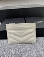 SAINT LAURENT Monogram quilted leather card holder ysl card wallet white