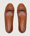 Ferragamo Gancini Court Shoes with Metal Accent Ferragamo pump brown 