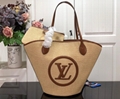 Louis Vuitton SAINT JACQUES Tote LV Synthetic knitted raffia handbags for summer